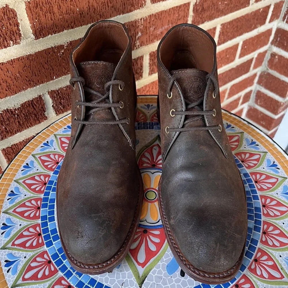 Johnston & Murphy Dudley Chukka Mens 10.5 Brown Waxed English Suede Boots